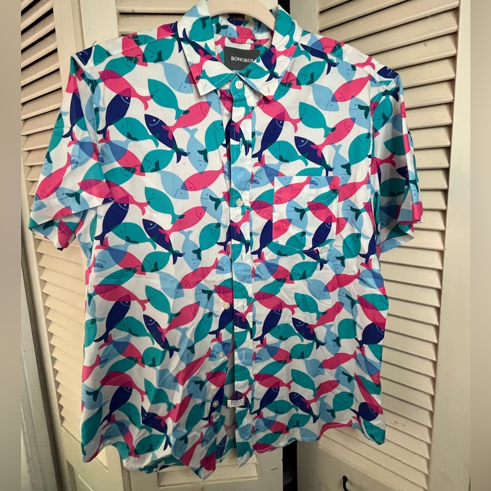 BONOBOS Men’s Riviera Short Sleeve Shirt Patterned